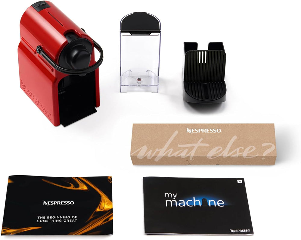 Espressor Krups Nespresso Inissia – espressor compact pentru capsule de cafea, presiune de 19 bari, încălzire rapidă în 25 de secunde, funcție de economisire a energiei, rezervor de apă de 0,7 l, roșu, model YY5506FD