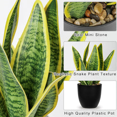 Sansevieria Kunstpflanze Im Keramiktopf, Kleine Zimmerpflanze, Künstliche Schlangenpflanze, Kunstpflanzen Wie Echt Perfekt Für Badezimmer Schlafzimmer Home Office Dekoration, Höhe 33Cm