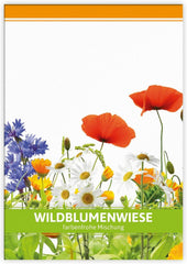 FLORTUS – Wildblumenwiese Samen Für Gastgeschenke & Werbegeschenke (100 Stück) – Bunte Wildblumensamen Mischung Für Bienen, Schmetterlinge & Insekten – Saatgut Für Eine Insektenfreundliche Blumenwiese