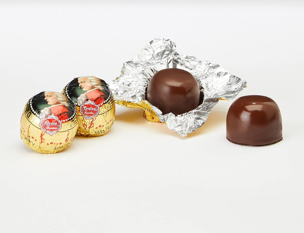 Mozart Baroque - Authentic Mozart Hořká čokoláda Marcipánové nugátové kuličky 12 kusů 1 x 240 g (balení 5 ks)