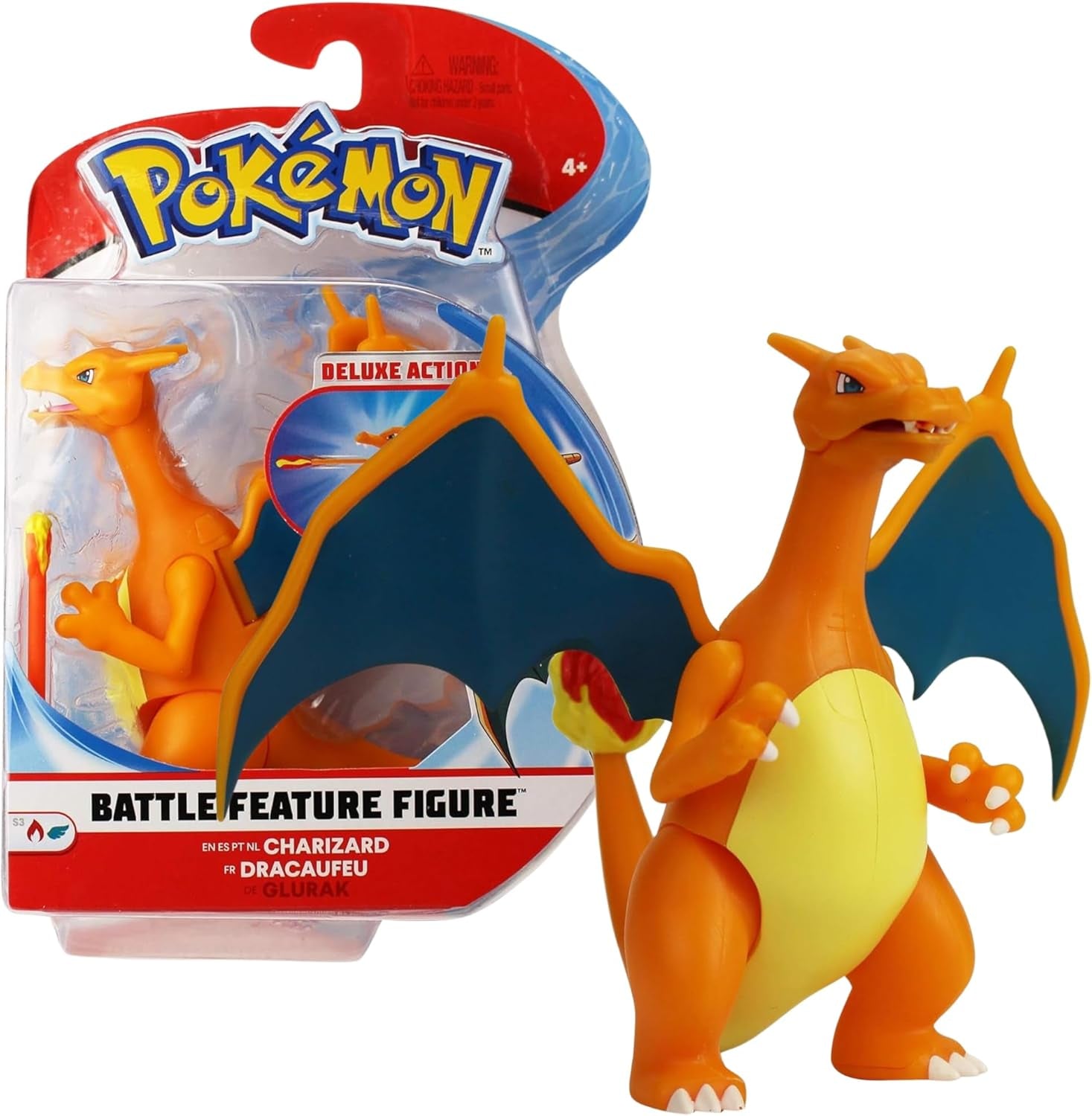 Pokémon PKW0368 - Battle Feature Figurka - Glurak Oficiální pohyblivá figurka 11,5cm Akční figurky Naty Shop Výchozí název