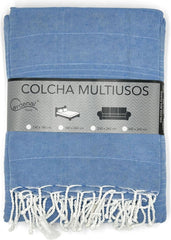 ECOMMERC3 multifunkční přehoz, rozměr 300 X 260 cm, na pohovku nebo postel, modrý multifunkční přehoz, dekorační na pohovku, postel, pohovku Throw, lehký a elegantní, modrý Postele a přikrývky Besuche den ECOMMERC3-Store