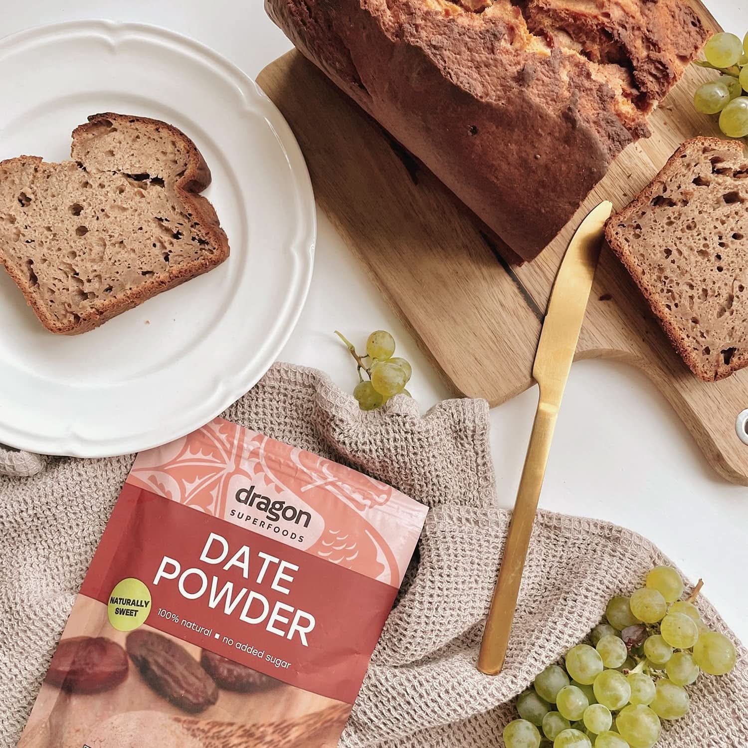 Pudră de curmale 100% organică, vegană și fără gluten, natural dulce, 6 x 250 grame Produse deshidratate Naty Shop