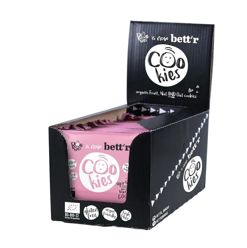 Fursecuri vegane Bett'R cu curmale și migdale, ambalate individual - 100% organice, fără gluten, fără zahăr adăugat - 18 x 40g