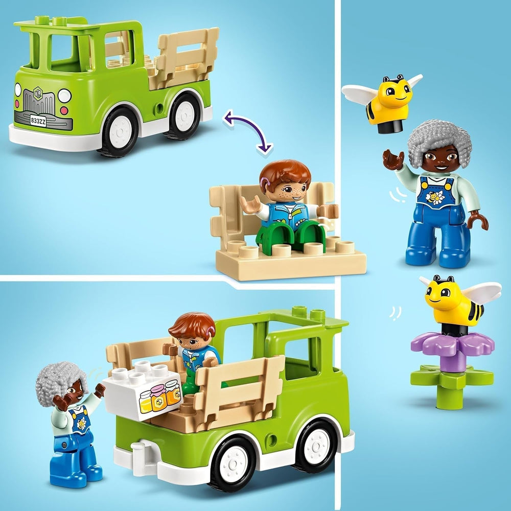 LEGO DUPLO Městské včelaření a úly, vzdělávací hračka pro batolata se 2 figurkami a pojízdným vozíkem, sada na stavění a přestavování, hračka pro batolata od 2 let 10419 stavebnice Besuche den LEGO-Store