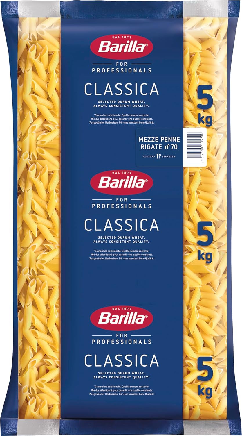 Penne Rigate Barilla těstoviny z tvrdé pšenice č. 73 – Balení po 1 (1x5kg)