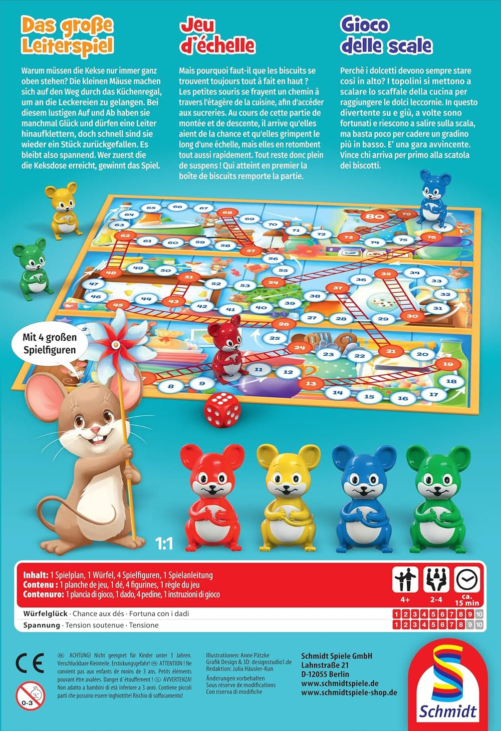 Schmidt Spiele 40553 Velká žebříková hra, hra pro děti, 52 x 36 cm