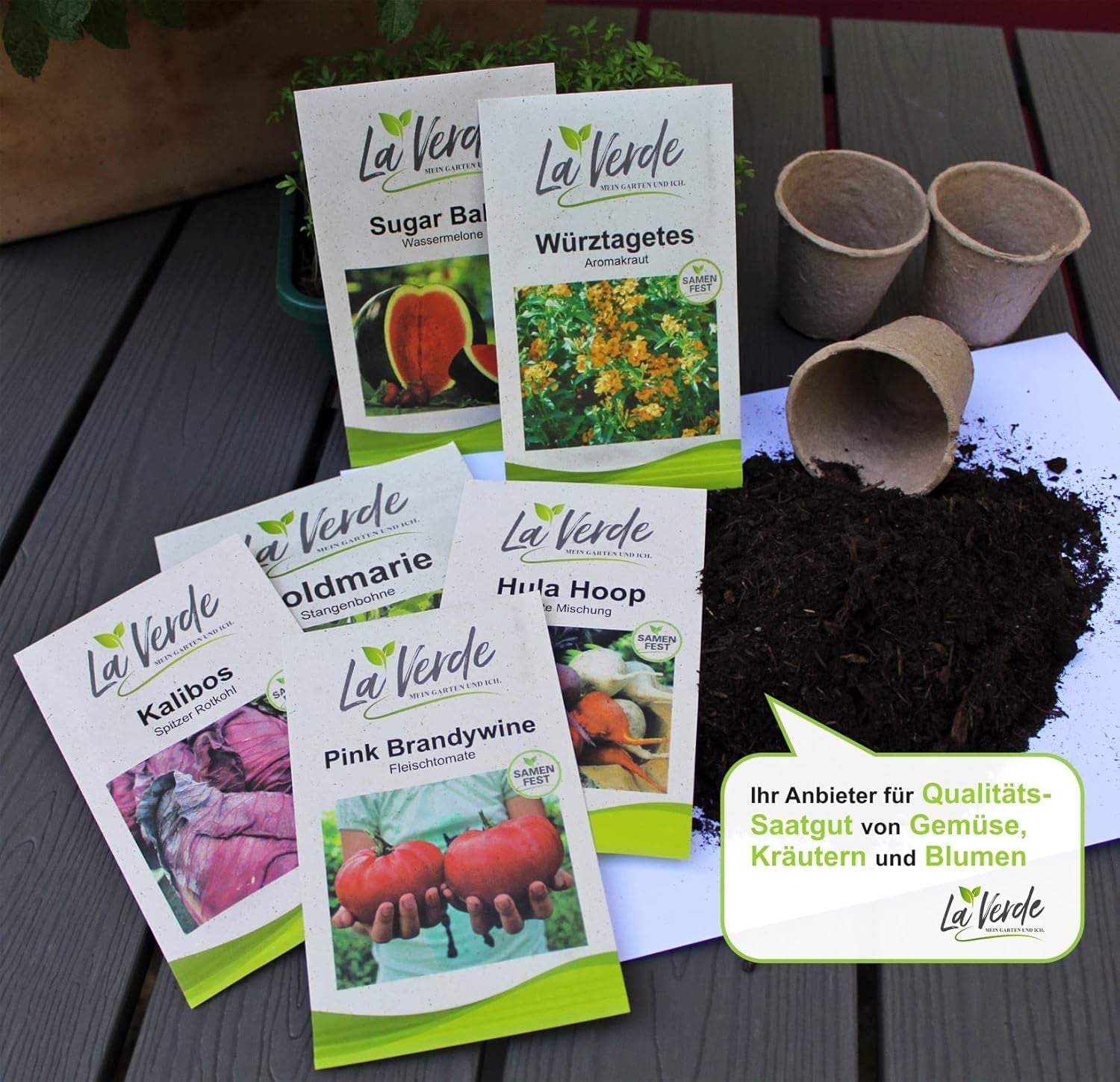 La Verde MOJE ZAHRADA A JÁ. Tagetes Bonita Mix květinová semínka na cca. 100 rostlin, dlouho kvetoucí měsíčky, dvojité květy, semena bez GMO