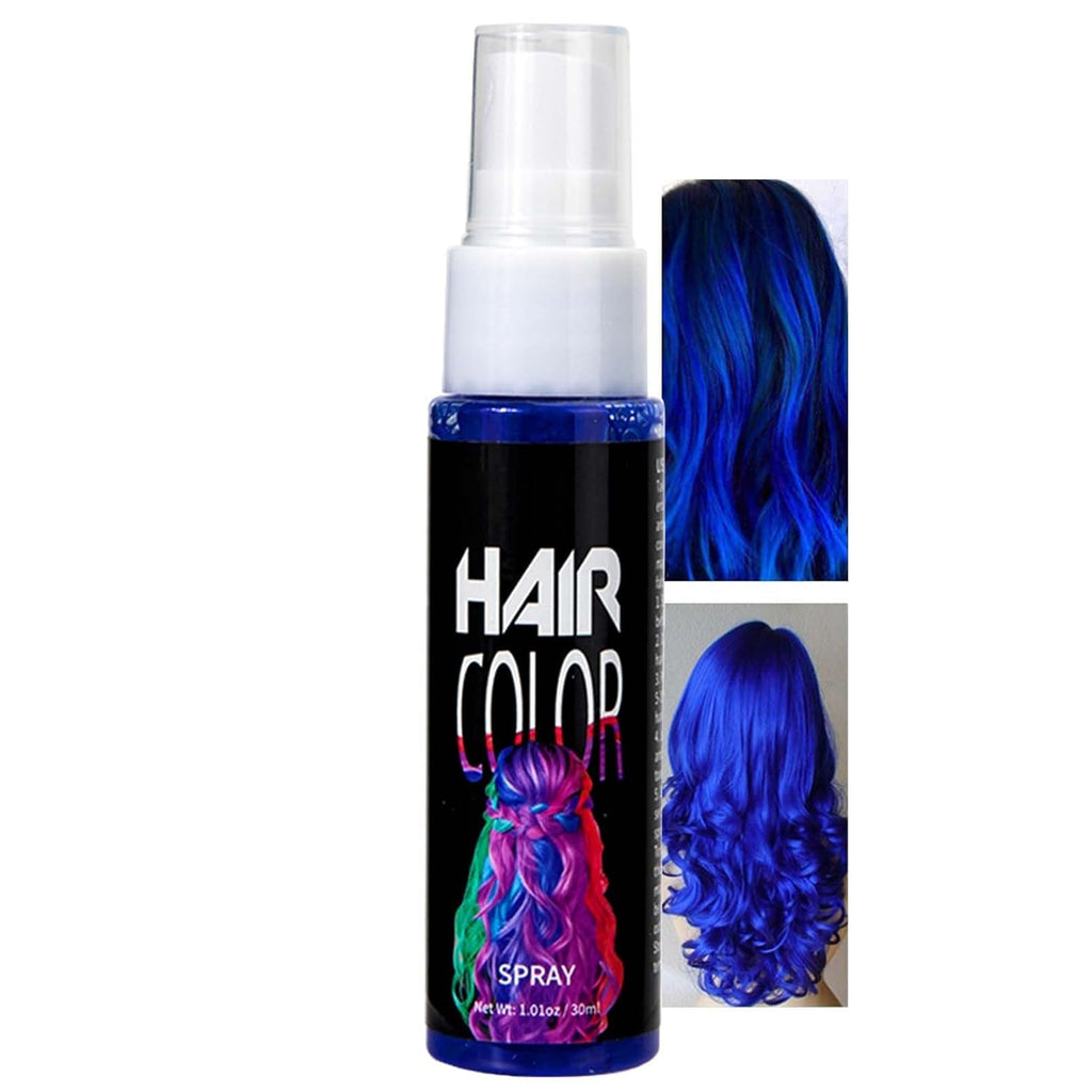 Culoare spray pentru păr, Vopsea de păr temporară spray roșu, Vopsea de păr colorată roșu, Vopsea de păr lavabilă, Spray de culoare pentru păr roșu viu, Vopsea de păr instant, Vopsea de păr pentru carnaval, Halloween, Cosplay, Party Vopsea pentru par Naty Shop Albastru 30 Ml (1 pachet)