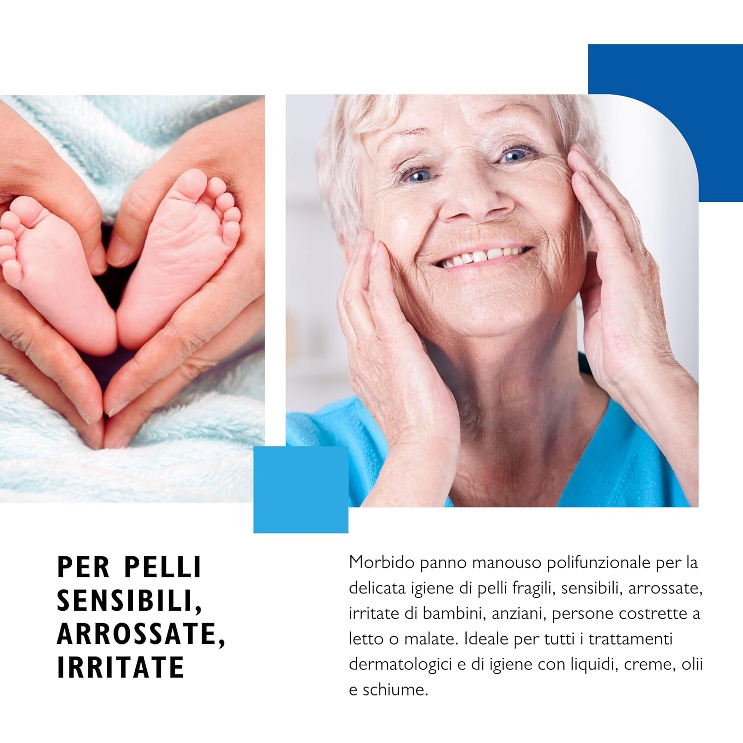 BIODERM Cellusoft - měkké, multifunkční, jednorázové viskózové a polyesterové vlhčené ubrousky - multifunkční ubrousky pro jemnou hygienu citlivé a zarudlé pokožky seniorů a dětí - 30 x 38 cm (50