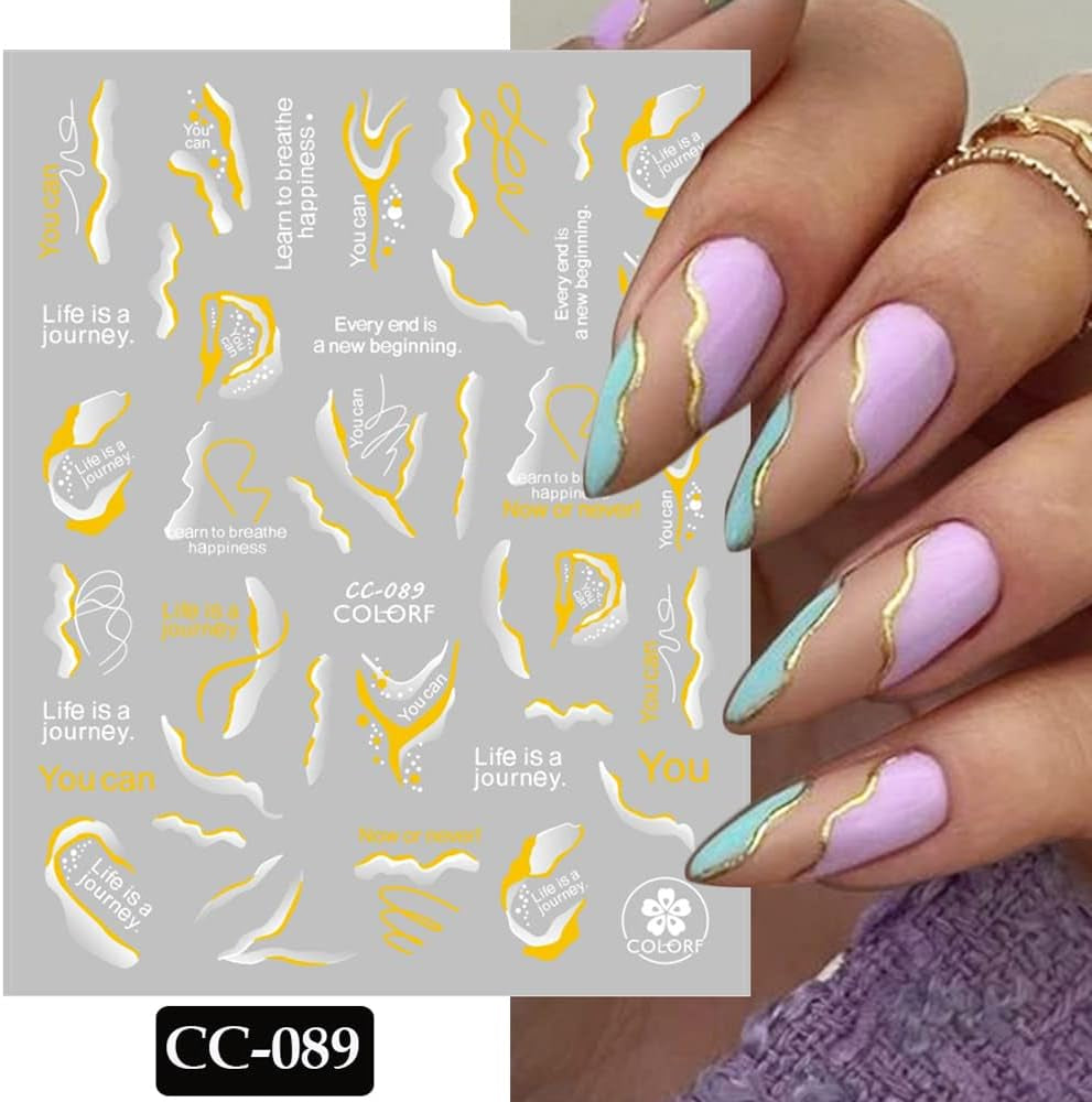 9 Blatt Nagelsticker Französischer Spitzenmarmor Nagelaufkleber Selbstklebend Weißes Gold Nail Art Sticker Dekoration Nageldesign Zubehör