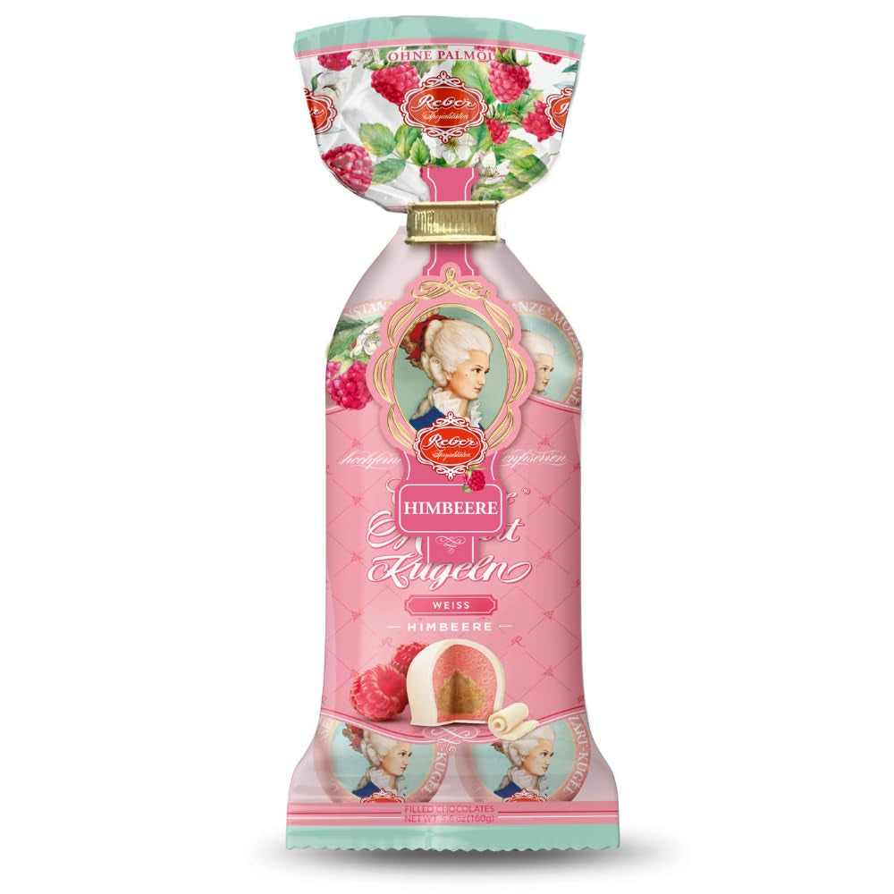 Reber Mozart kuličky s hořkou čokoládou, balení 6 ks s marcipánem a nugátem, veganské - 1 x 120 g