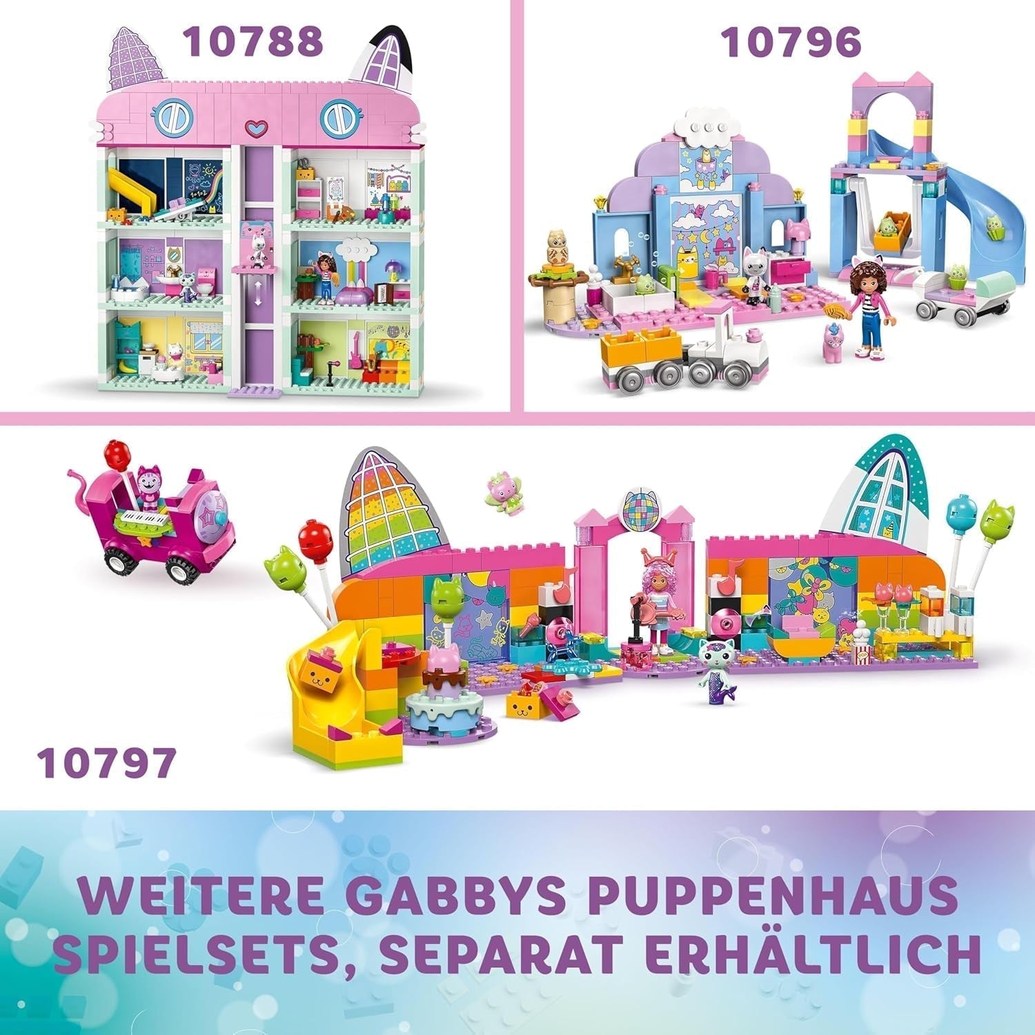 LEGO 4+ Gabby's Dollhouse Gabby's Party Room, Disco Playset se skluzavkou a figurkami zvířat pro kreativní hraní rolí, dárek pro dívky a chlapce od 4 let 10797 Stavebnice Besuche den LEGO-Store