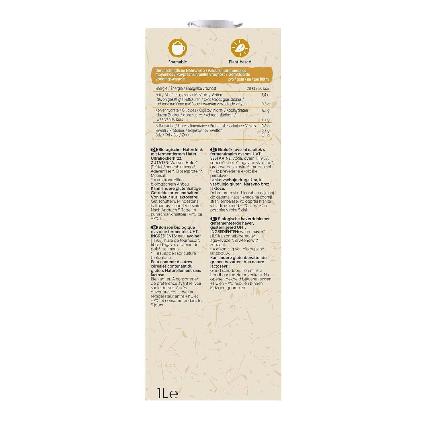 Alpro Bio Barista Haferdrink – 8 x 1 l