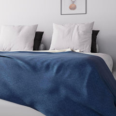 Soleil D'Ocre Adele, Acoperire Zigzag, Aruncată de pe canapea, Polycoton, Albastru, 220 X 240 Cm Plapumi si pilote Naty Shop