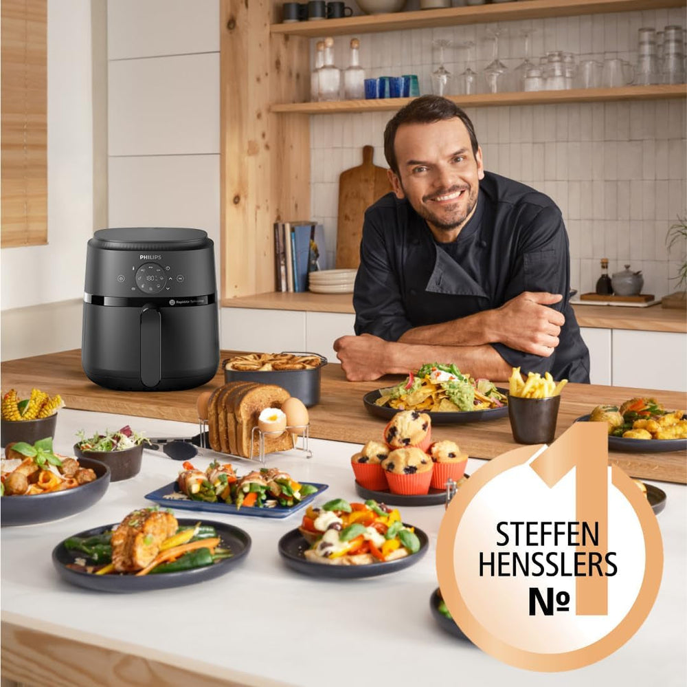 Philips Airfryer řady 2000 4,2 l – digitální dotykový displej, 13 možností vaření, 9 přednastavených funkcí, až o 90 % méně tuku s technologií Rapidair, příkon 1 500 W Spotřebiče Naty Shop