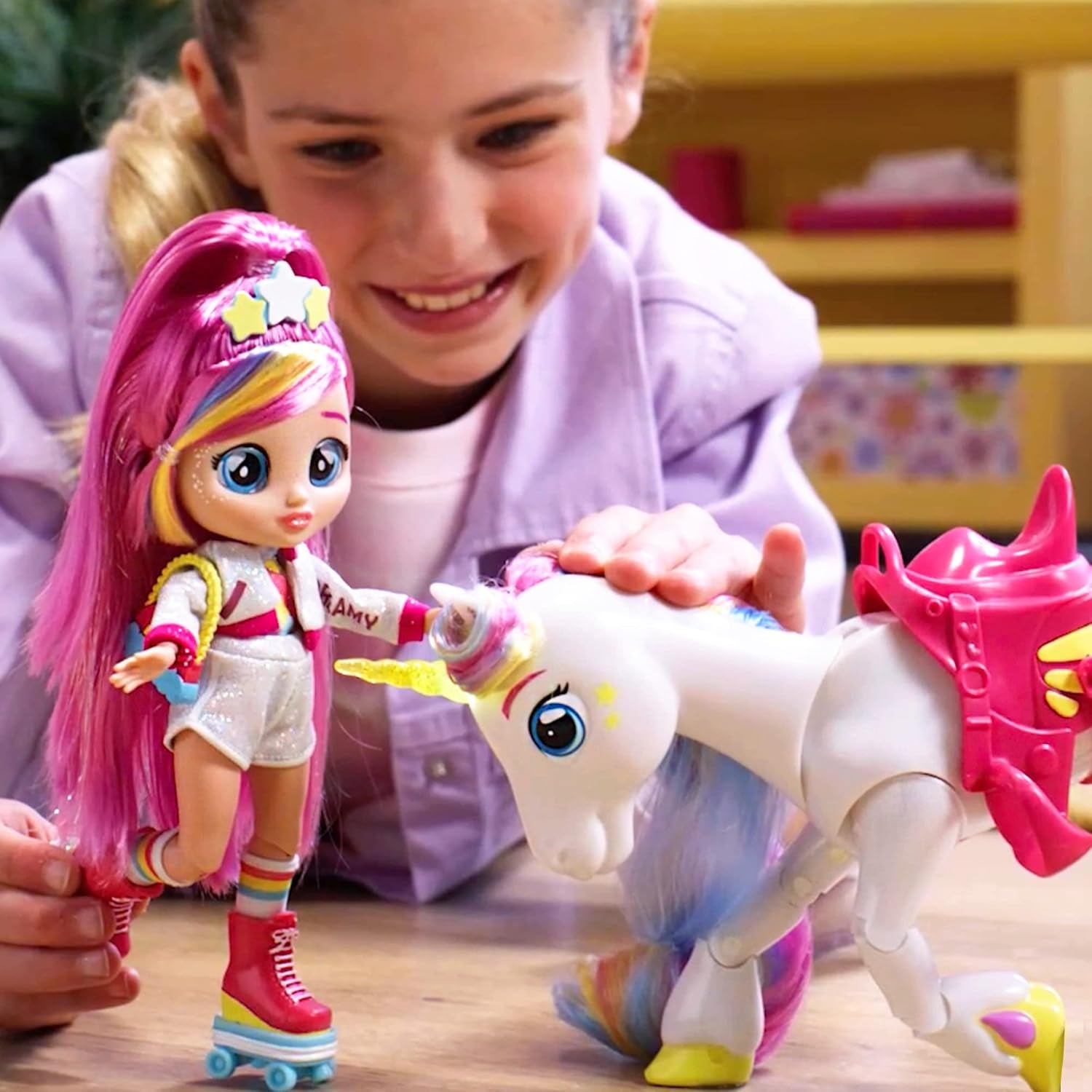 BFF od Tränenbabys Dreamy & Rym Deluxe-Set, enthät die Exklusive bewegliche Puppe Dreamy und Sein Einhorn Rym - Optimales Geschenk für Jungen und Mädchen ab 5 Jahren