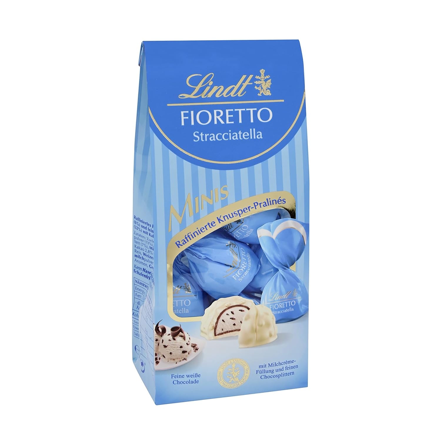Lindt Čokoláda | Dárková sada FIORETTO Zabaione | 138 g | 6 pralinek z mléčné čokolády s lanýžovou náplní Zabaione a křupavou polevou, obsahující alkohol | Čokoládový dárek