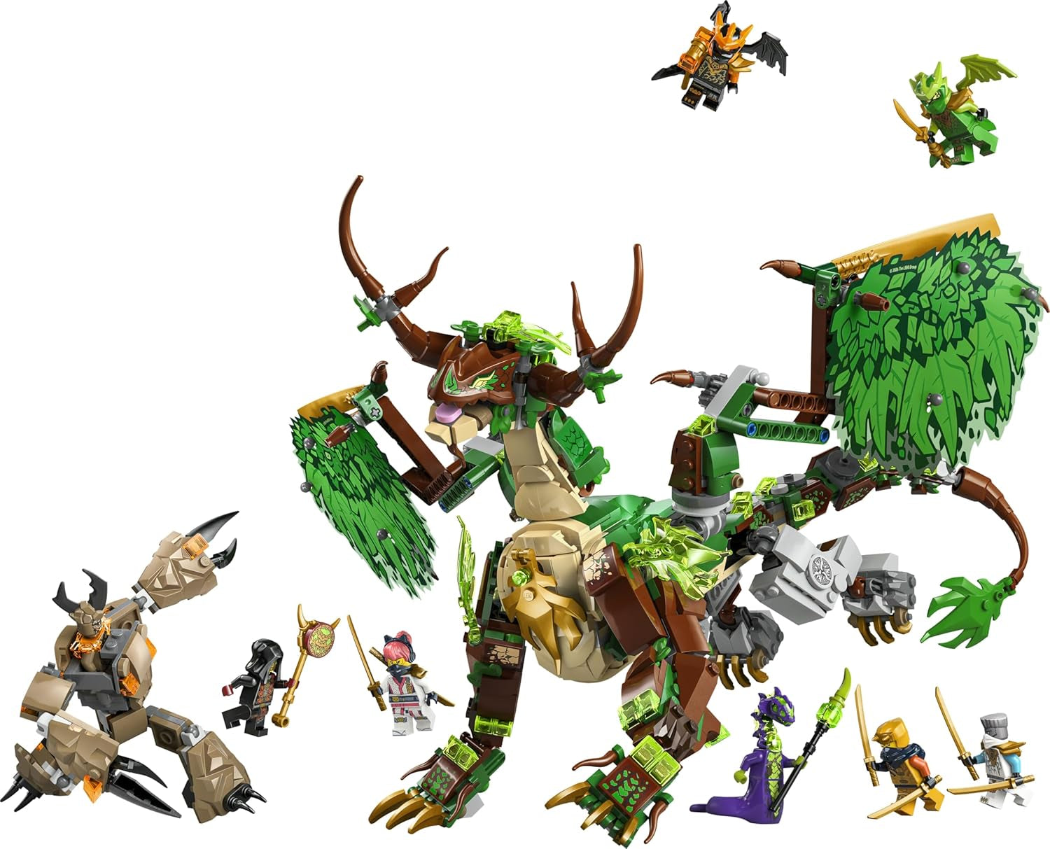 LEGO NINJAGO Der Drache des Lebens - Ninja Spielzeug s Drachenfigur, Mini Monster Mech, 8 Minifiguren a Schwertern - Kreatives Geschenk für Jungen und Mädchen ab 8 Jahren und Fans - 71859