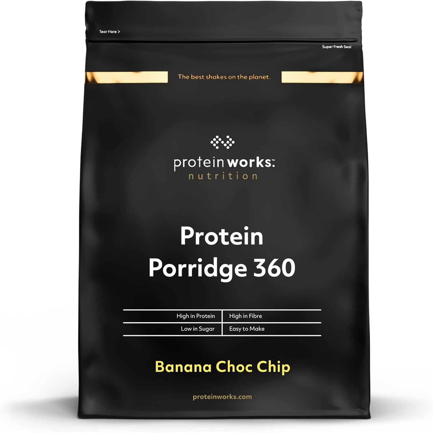 Protein Works - Proteinová kaše 360 ​​​​| Mýtus Další vitamíny a minerály | Proteinreiches Frühstück | Kalorienarme Haferflocken | 6 porcí | Banán-Čoko-Chip | 500G Cereal Naty Shop Výchozí název