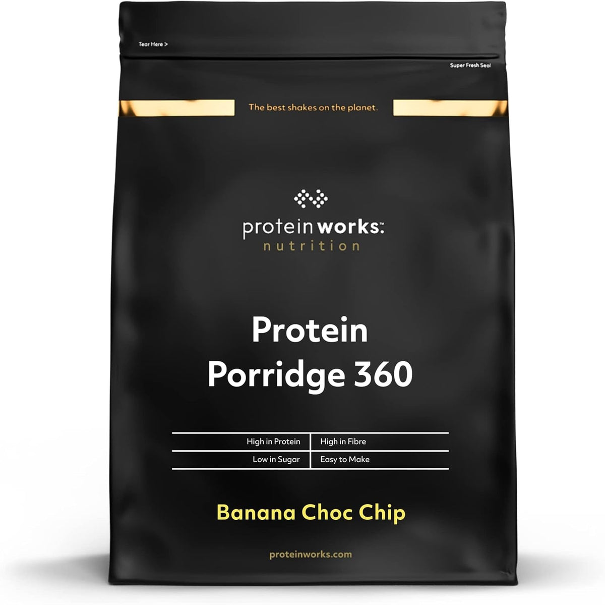 Protein Works - Proteinová kaše 360 ​​​​| Mýtus Další vitamíny a minerály | Proteinreiches Frühstück | Kalorienarme Haferflocken | 6 porcí | Banán-Čoko-Chip | 500G Cereal Naty Shop Výchozí název