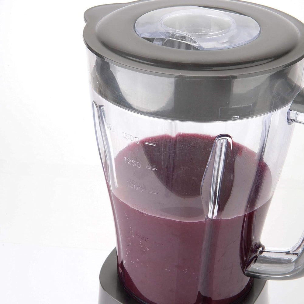 BLACK+DECKER Stolní mixér | 500W | 2 rychlosti | Pulzní funkce | Glaskrug | 1,5L | Edelstahlmesser Mit 4 Klingen | Herausnehmbar Und Leicht Zu Reinigen | Weiß Und Grau Kitchen Naty Shop