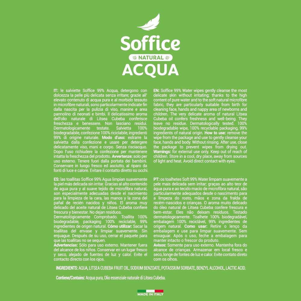 Přírodní čistící vlhčené ubrousky pro miminka, 99% voda, velmi jemné složení pro každodenní hygienu dětí a novorozenců - 12 balení po 64 ubrouscích