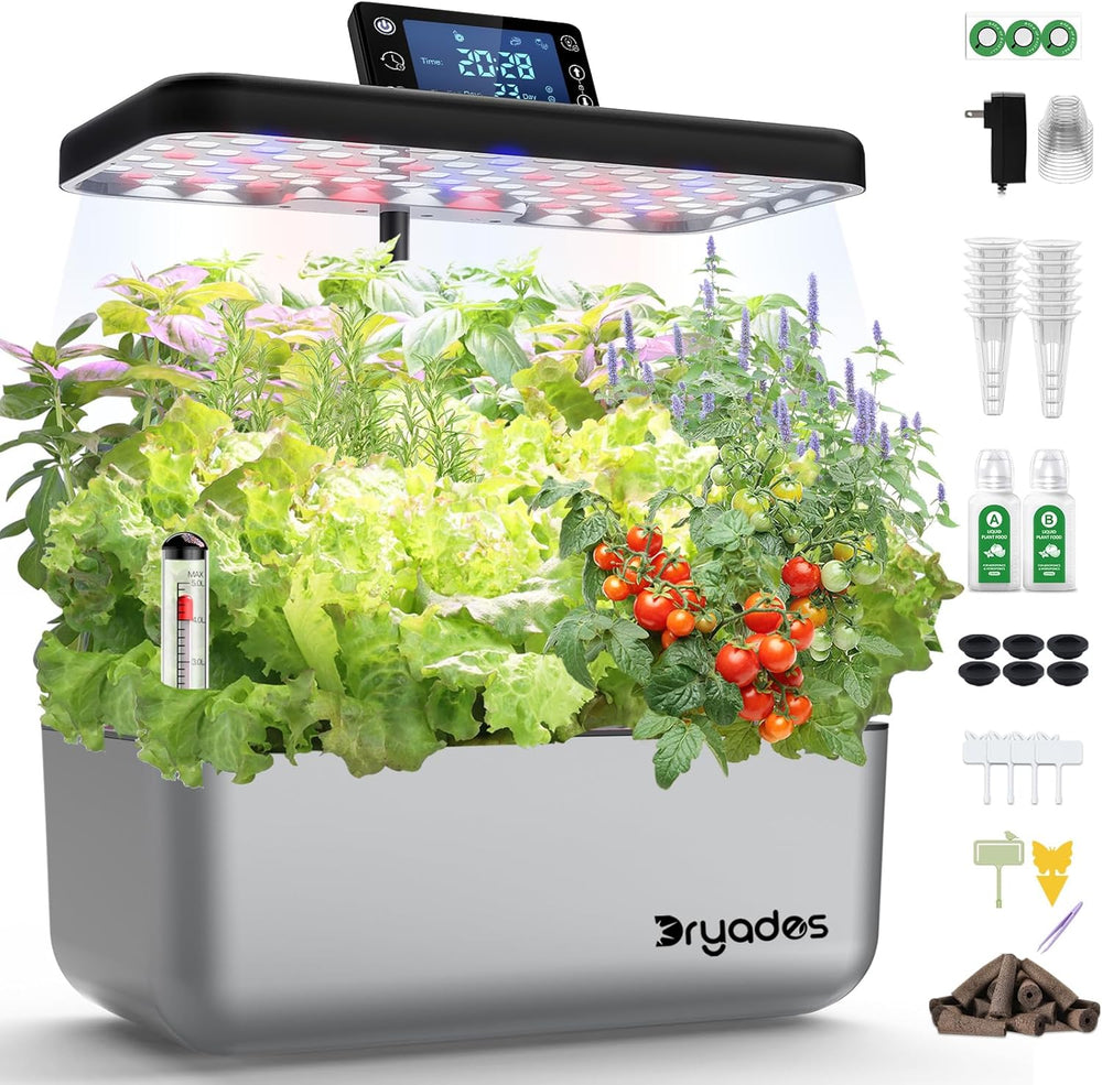 Hydroponic Grow System: 8 kapslí, 24W Full Spectrum LED Lamp s upozorněním na nízkou hladinu vody | Vnitřní zahrada pro kuchyň, obývací pokoj, školu | Tip na dárek pro amatérské zahradníky