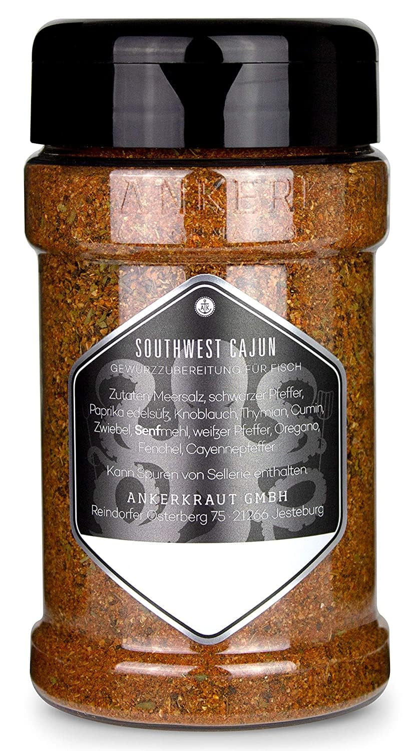 Ankerkraut Southwest Cajun, BBQ Rub Gewürzmischung zum Zubereiten von Gumbos und Jambalaya Gerichten, 170 g in Streuer