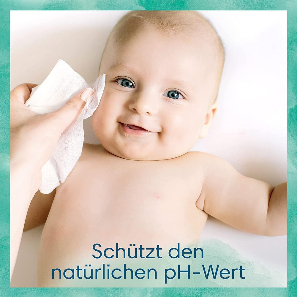 Set Harmonie Aqua Baby cu scutece mărimea 1 (2-5 kg, 180 bucăți), mărimea 2 (4-8 kg, 240 bucăți), cutie de jumătate de lună și șervețele umede Aqua Baby, 720 șervețele (15 x 48), kit de început pentru bebeluși
