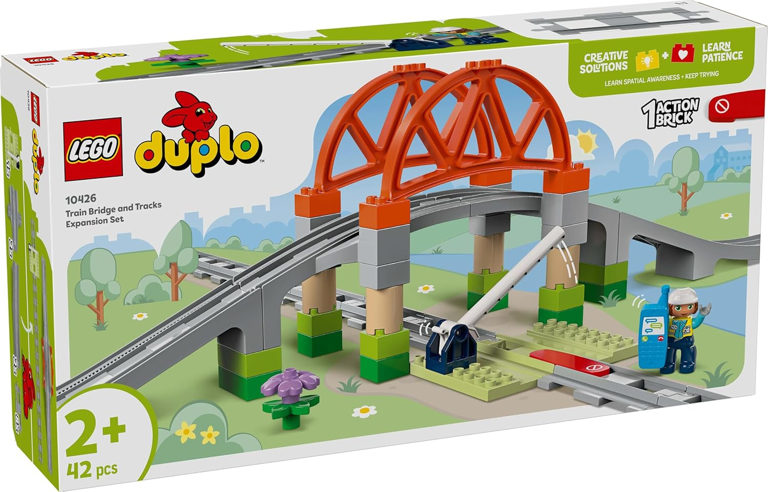 LEGO DUPLO Městský železniční most a koleje – rozšiřující sada, dárek pro děti od 2 let, stavebnice a rekonstrukční sada, předškolní vývojová sada, vzdělávací hračka 10426 stavebnic Besuche den LEGO-Store