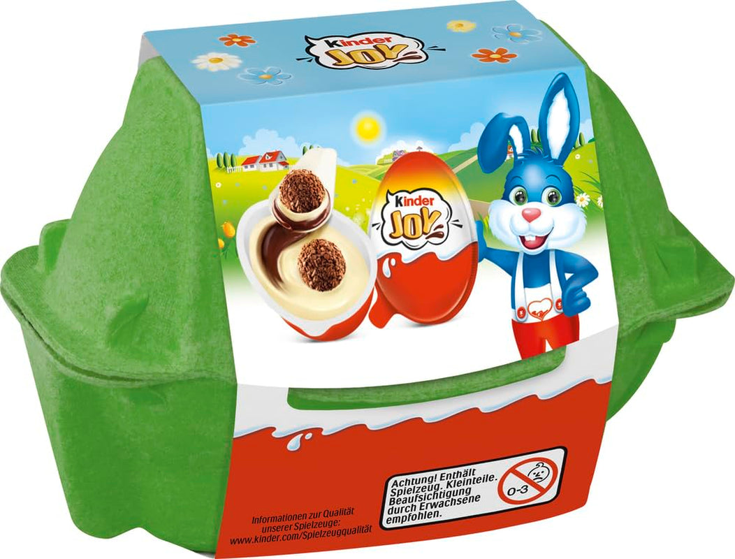 Kinder Joy balení 2 ks - Jedna polovina s lahodným mléčným a kakaovým krémem a křupavými kuličkami a druhá polovina se skvělým překvapením - velikonoční čokoláda, velikonoční cukroví - velikonoční dárek - 40g