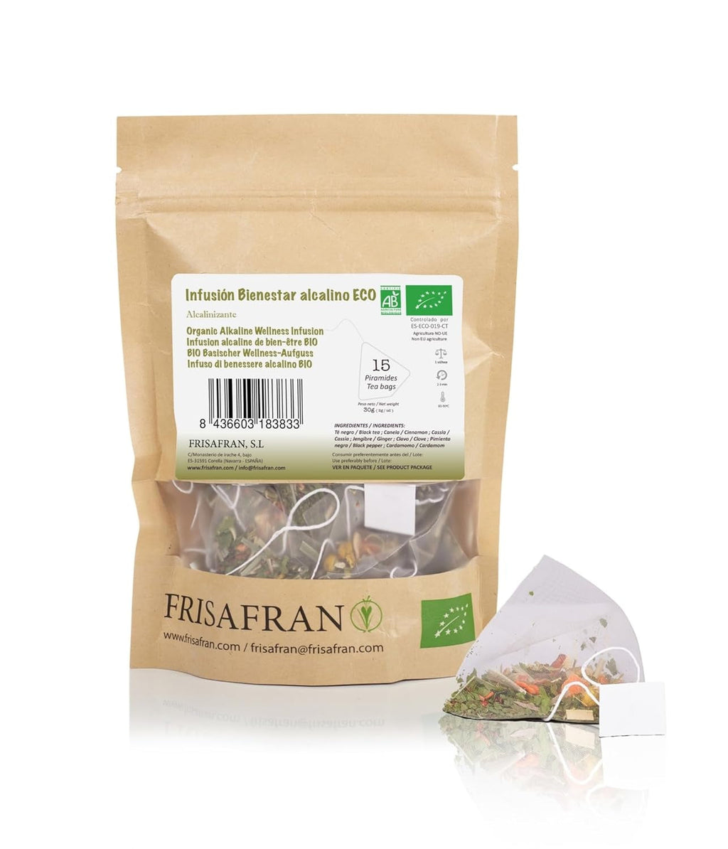 FRISAFRAN | Ceai verde organic Mint Gunpowder în piramide 30 unități | 60G | Antioxidant | Ceai verde japonez | Digestiv | Băutură răcoritoare | Infuzie de mentă | Ceai pur | Frunze de mentă | Cald-rece