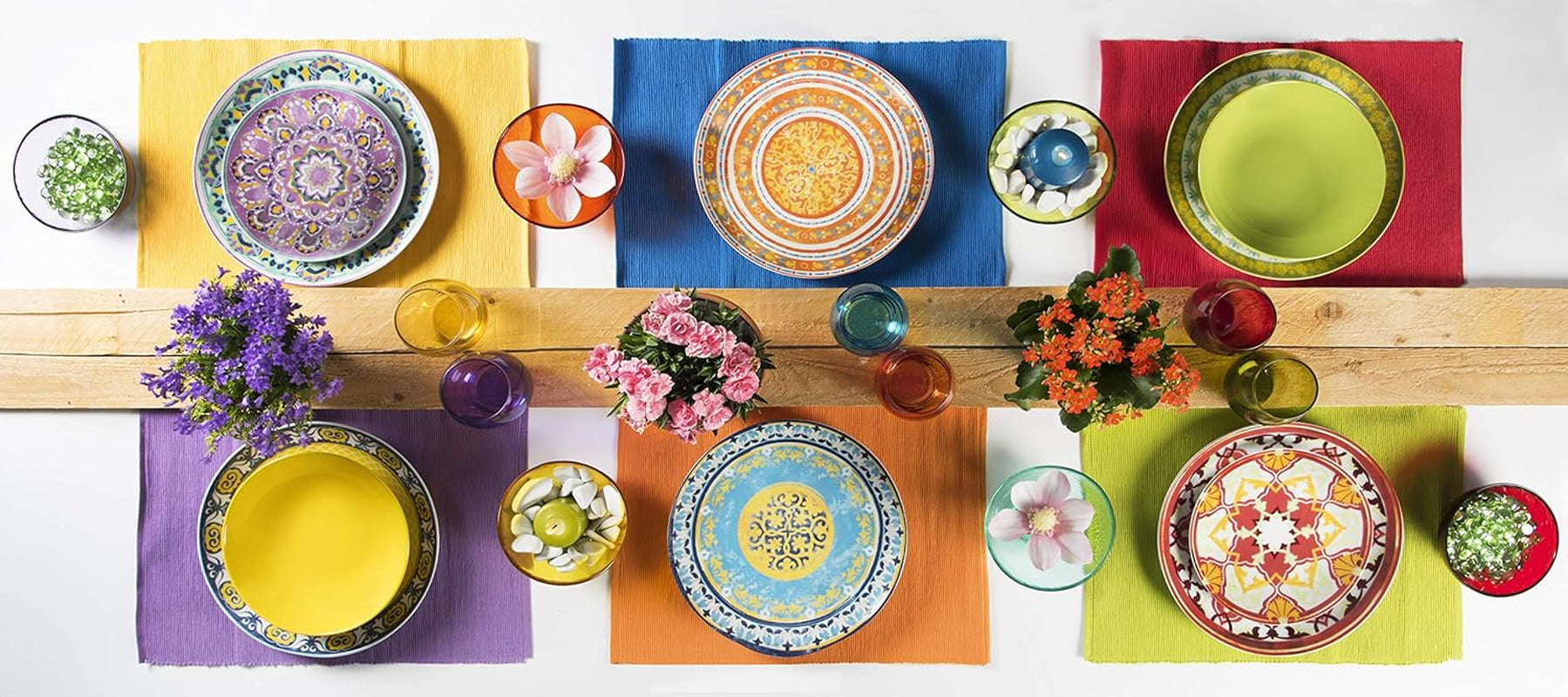 Set de veselă Excelsa ETNO Chic, porțelan, multicolor, 21 piese