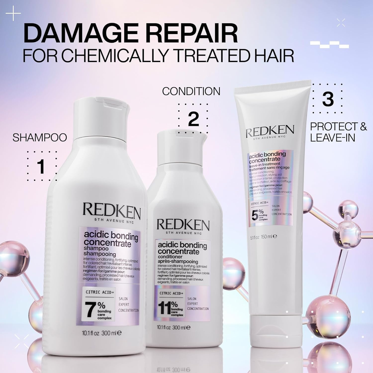 Sampon Redken Acidic Bonding Concentrate pentru par colorat, 300ml Duș și baie Redken