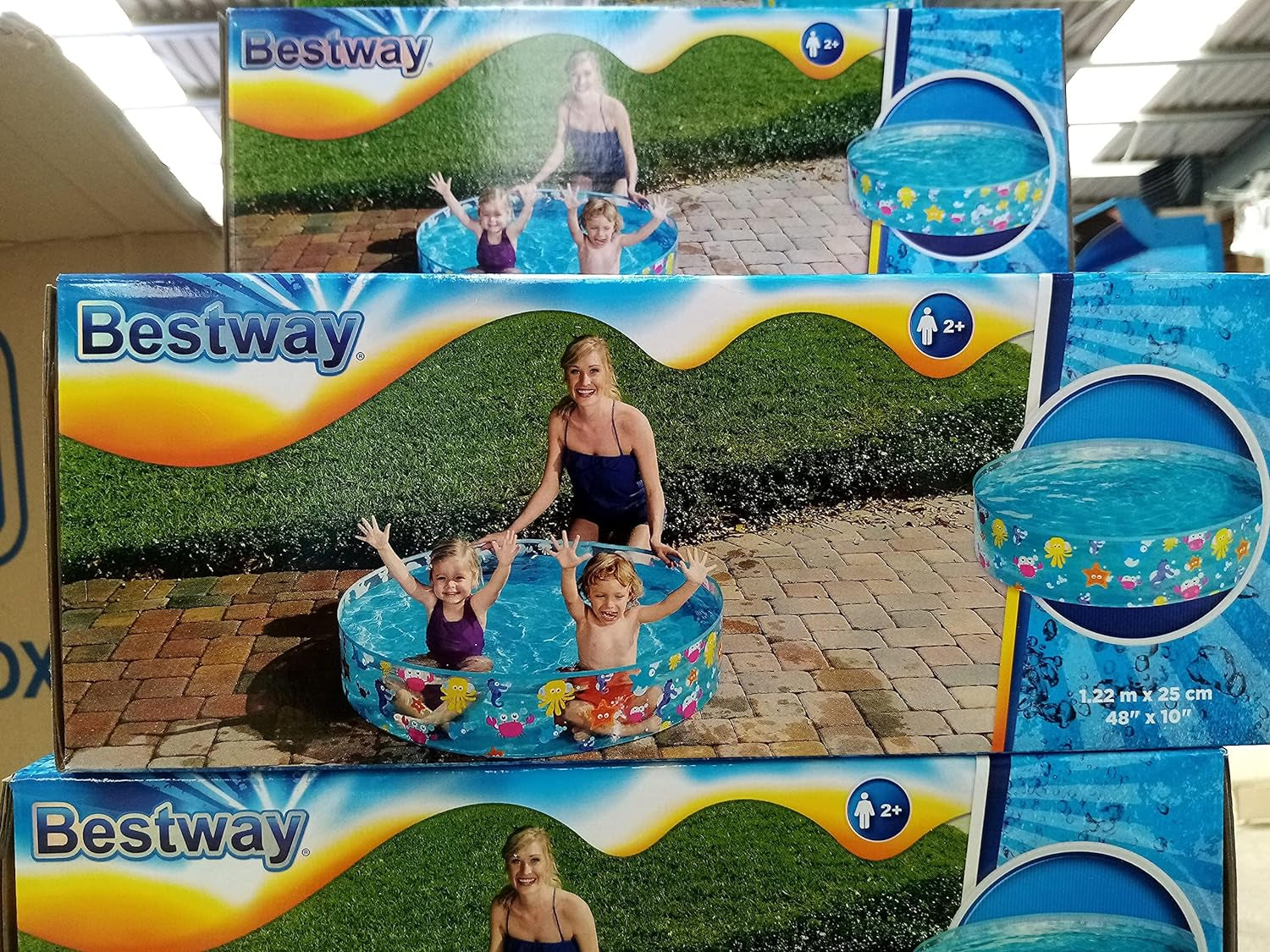 Dětský bazén Bestway FillN Fun, Sparking Sea, 122 x 25 cm, BW55028, Multicolor, 122 x 122 x 25 cm
