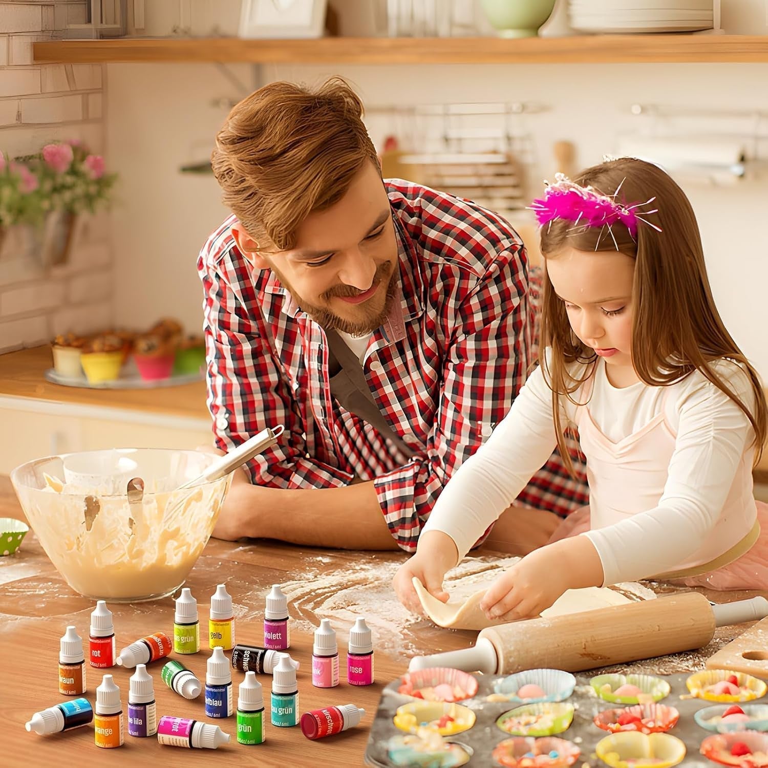 Potravinářské barvivo 18 barev x 6ml, tekuté potravinářské barvivo, sada potravinářských barviv, vypalovací barvy na zdobení dortů, potravinářské barvivo na dorty, makarony, poleva, fondant, příslušenství pro domácí pečení