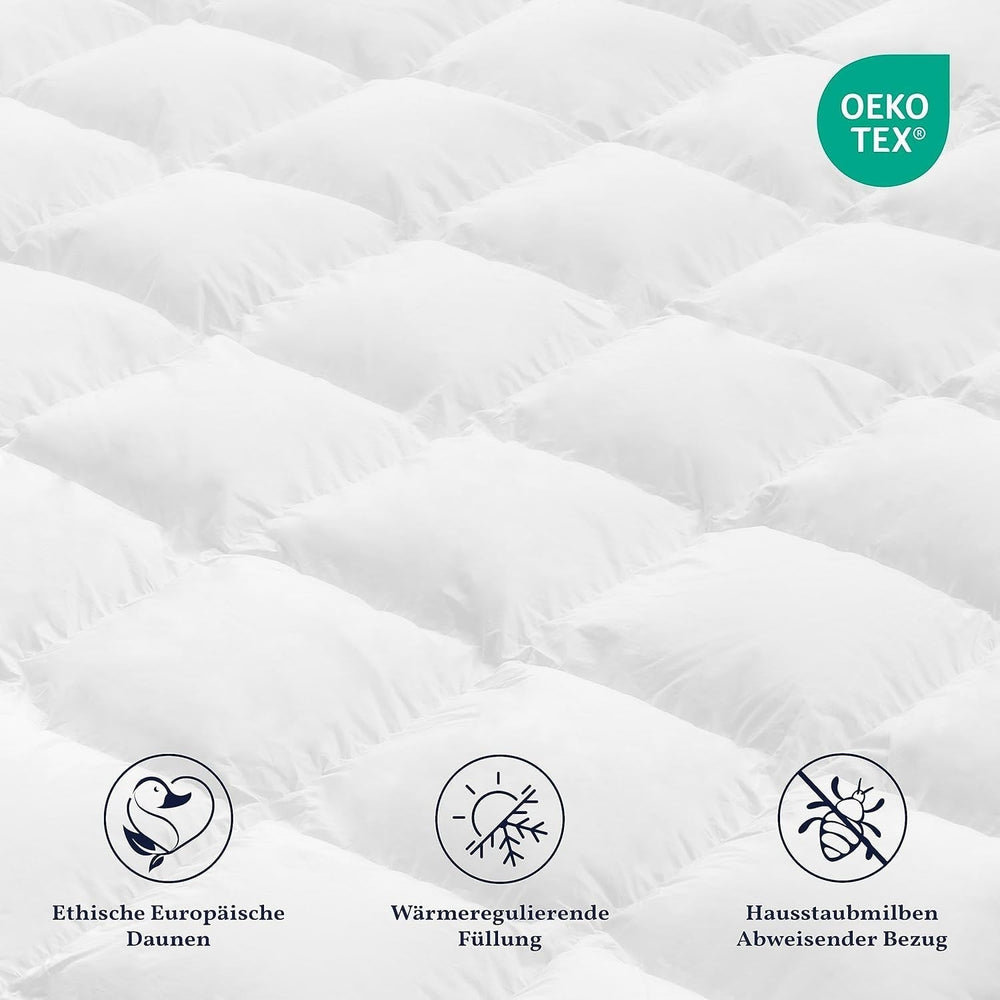 Nordic Paradise - Pohodlná přikrývka - 50% německé kachní peří - Teplá zimní přikrývka - 200X200 Cm Přikrývky a přikrývky Naty Shop