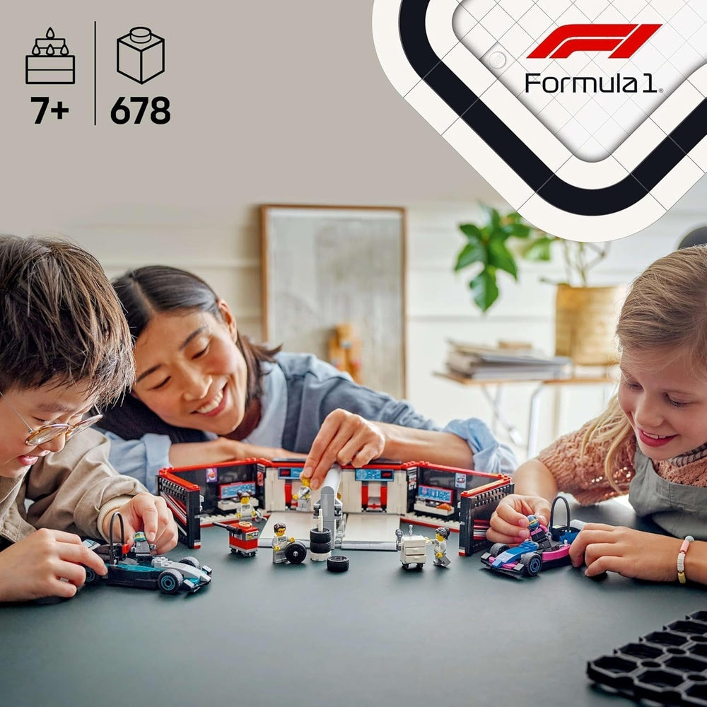 LEGO City garáž F1 se závodními auty Mercedes-Amg a Alpine - Závodní auto Formule 1 se 2 řidiči a 4 mechanickými minifigurkami - Dárek pro chlapce a dívky 7+ a fanoušky 60444 Stavebnice Besuche den LEGO-Store