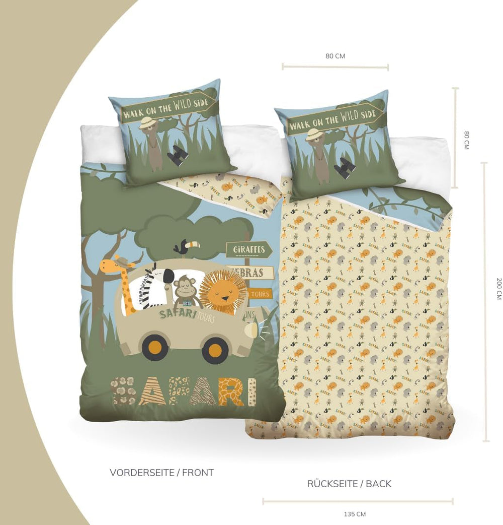 Sada dětského povlečení, zvířátka, 100% bavlna se zipem Povlečení - dětské Naty Shop