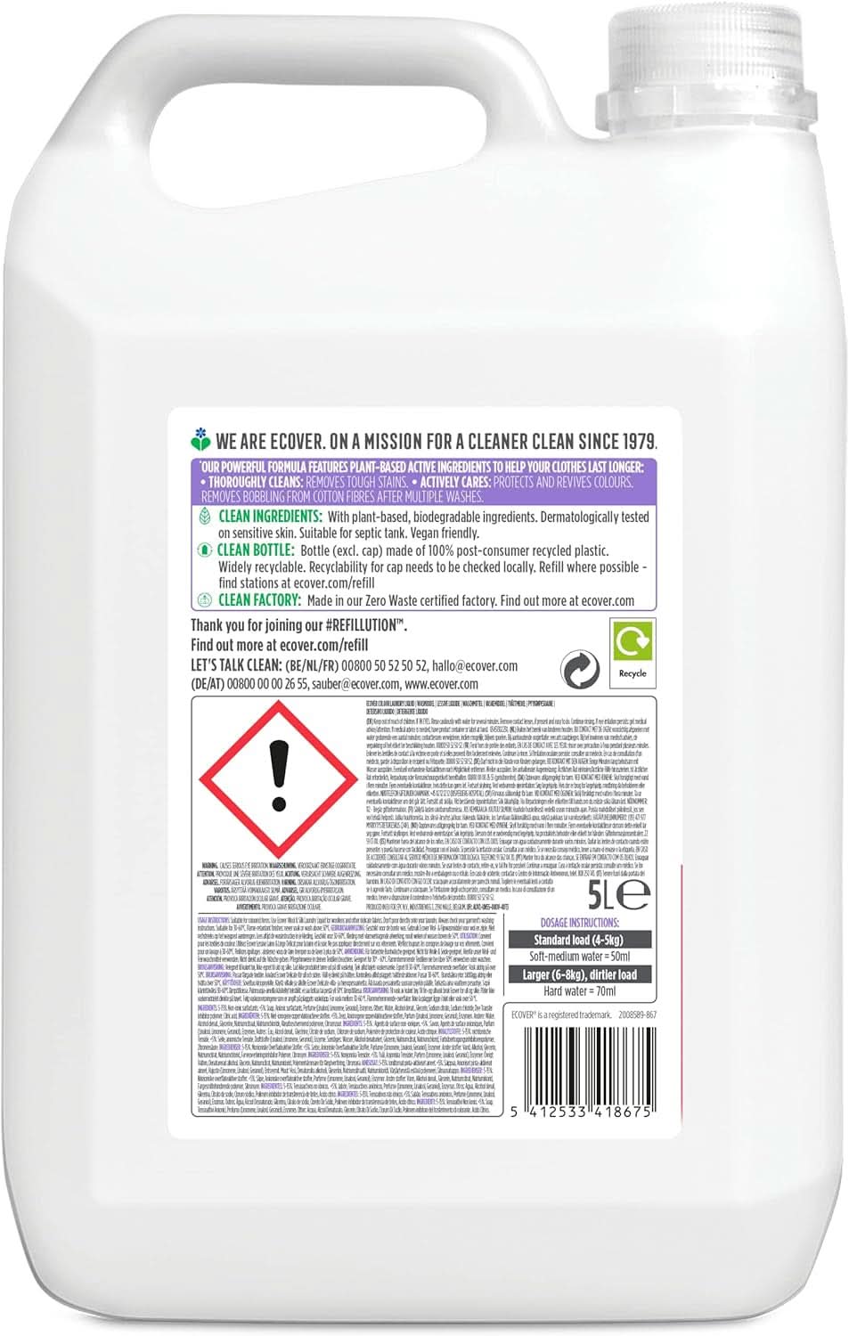 Ecover Color Apple Blossom & Freesia Prací prostředek, Tekutý prací prostředek s bylinnými přísadami pro konzervaci a ochranu oděvů Naty Shop