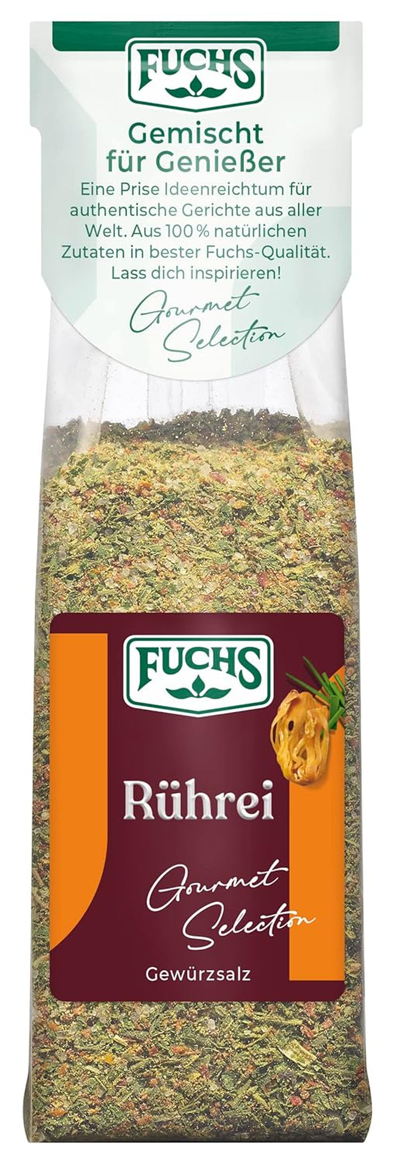 Fuchs Gourmet Selection Klassisch/Heimisch – Bratkartoffel Gewürzsalz, nachfüllbares Kartoffel Gewürz, Salz zum Würzen von Brat- & Ofenkartoffeln, Pommes Frites & Co, vegan, 70 g
