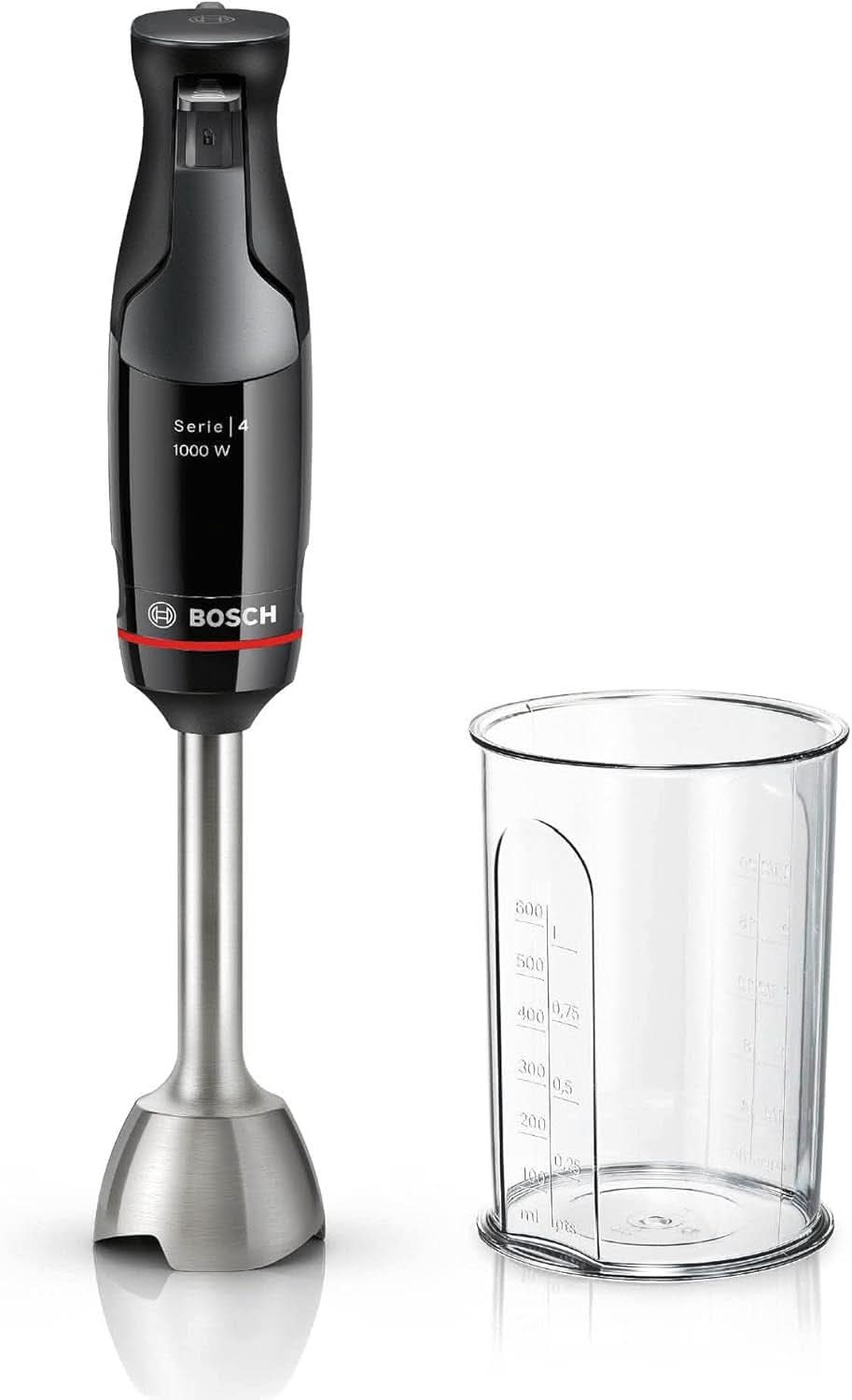 Bosch stojanový mixér Ergomaster Serie 4, 1000 Watt, Edelstahl-Mixstab, Zerkleinerer, Mix-/Messbecher, Schwarz Kitchen Naty Shop Ergomaster Serie 4