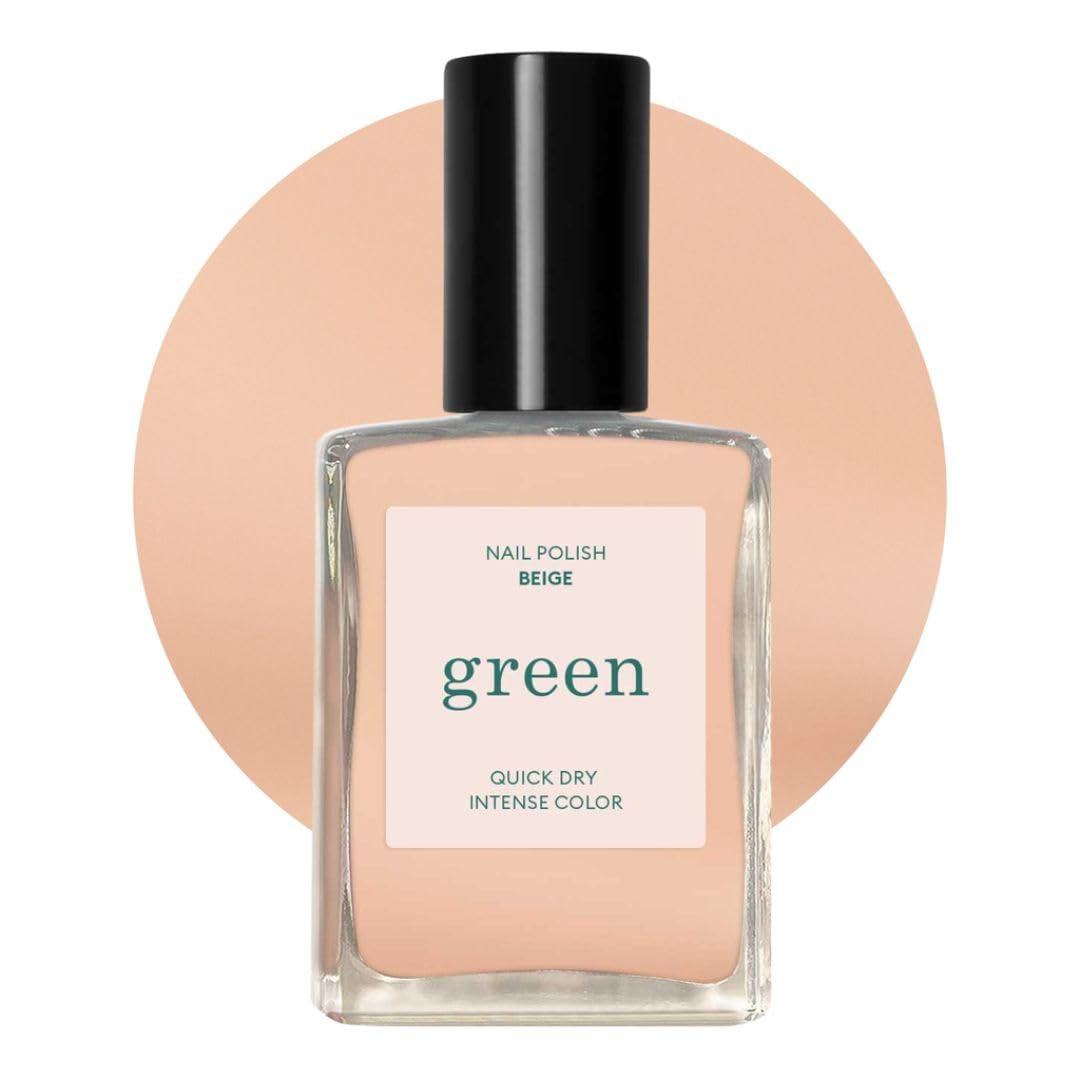 Manucurist Green - Rosy Beige Shell Beige Lak - Rychleschnoucí lak na nehty - DIY Nails - Vegan 12-Free - Rostlinná báze - Lak na nehty - Vyrobeno ve Francii