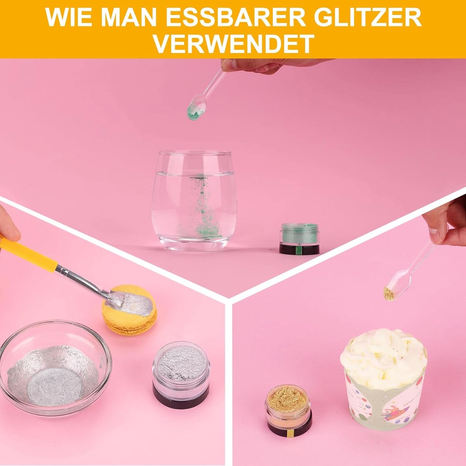 Glitter comestibil, set 6 nuante, 5 grame Glitter Naty Shop