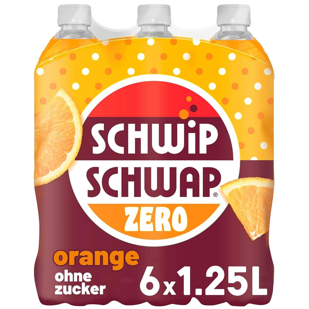 Schwip Schwap Zero Orange, nealkoholický nápoj s příchutí pomeranče, sada 6 x 1,25 litrů Nealkoholické nápoje Naty Shop