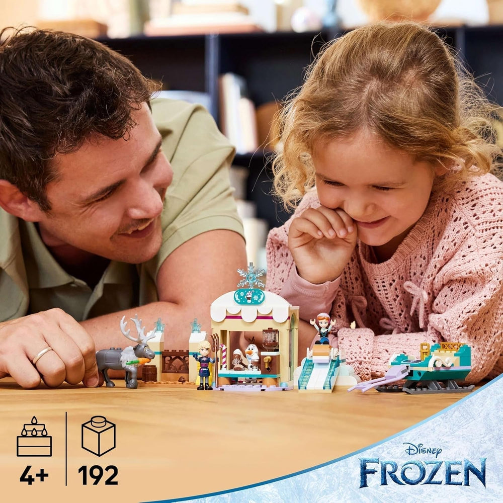 LEGO Ç€ Disney Frozen Dobrodružství na saních Anně, Stavebnice a fantasy sada, Čokoládový stojan s mini panenkami Annou, Kristoffem, Olafem a Svenem, Hračka princezna pro dívky od 4 let 43256 Stavebnice Besuche den LEGO-Store