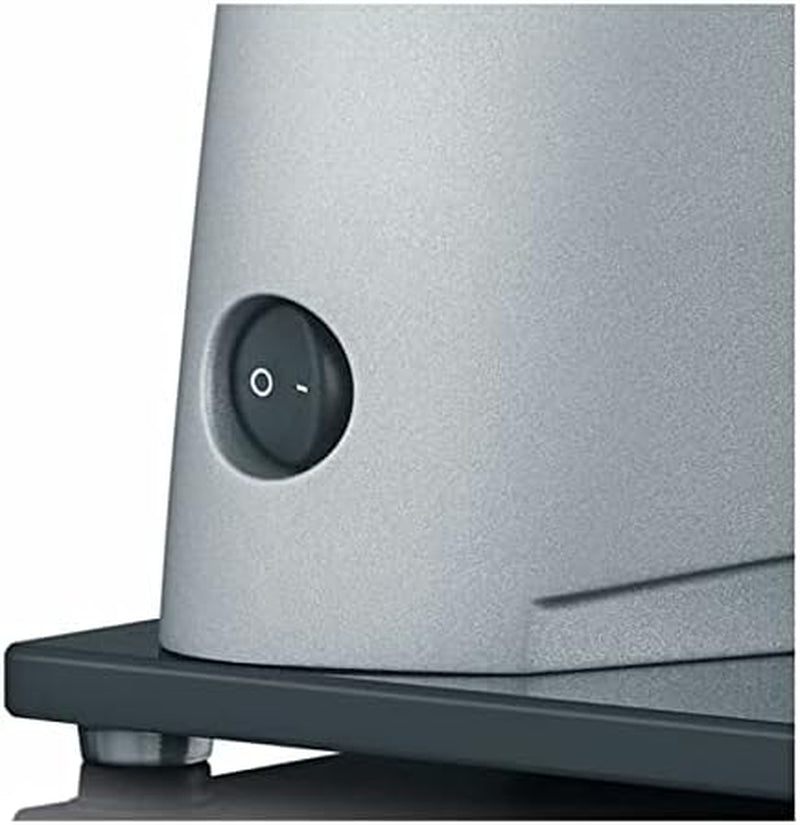 GRAEF SKS S32000, stříbrný elektrický kráječ s celokovovým pouzdrem a skleněnou základní deskou Struhadla a kráječe Naty Shop