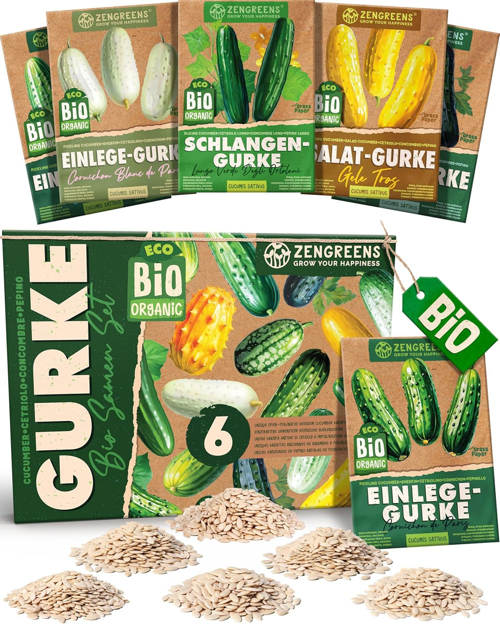 Bio semínka bazalky v sadě 6 - 6 semínek bazalky pro snadné pěstování na zahradě, na balkóně nebo na vyvýšeném záhonu - Semena rostlin - Sazenice