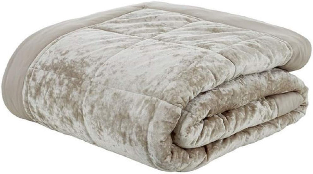 Catherine Lansfield - Umělý přehoz z drceného sametu - Polyester, Polyester, Stříbro, 53 X 23 X 53 Cm Catherine Lansfield Postele a přikrývky Přírodní 53 X 23 X 53 cm